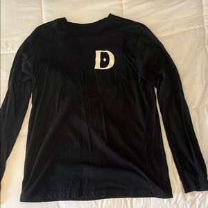 Black Long Sleeve Shirt with White D Logo